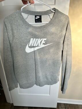 Nike Light Gray Sweatshirt with White Swoosh Logo